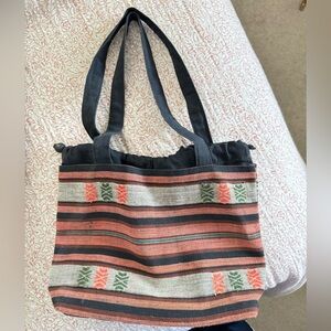 Small striped handbag